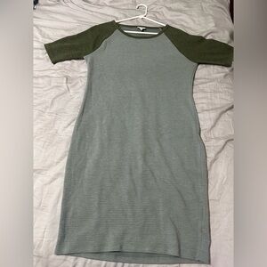 LuLaRoe Green and Gray Midi Dress